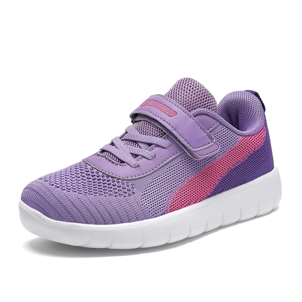 [EZ-Ons MagicZips] Boys Girls Tennis Running Shoes - PURPLE FUCHSIA -  0
